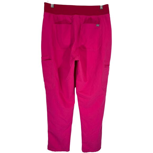 FIGS Yola Skinny Scrub Pants Shocking Pink Sz L W23SW2019 - Picture 3 of 11